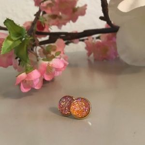3 For $13 Orange Stainless Steel Druzy Earrings 🌸